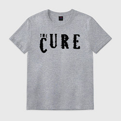 Футболка хлопковая мужская The Cure лого, цвет: меланж