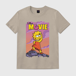 Футболка хлопковая мужская Lisa Simpson смотрит в даль - movie, цвет: миндальный
