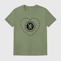 Футболка хлопковая мужская Лого Chelsea в сердечке, цвет: авокадо
