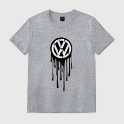 Футболка хлопковая мужская Volkswagen - art logo, цвет: меланж
