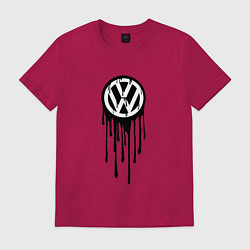 Футболка хлопковая мужская Volkswagen - art logo, цвет: маджента
