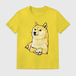 Футболка хлопковая мужская Пёс Доге отдыхает, цвет: желтый