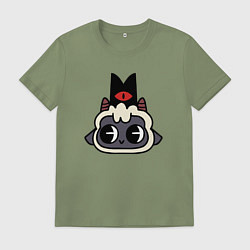 Футболка хлопковая мужская Милая овечка- Cult of the lamb, цвет: авокадо