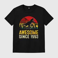 Футболка хлопковая мужская Потрясающий динозавр 1993 года, цвет: черный
