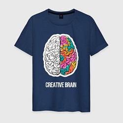 Футболка хлопковая мужская Creative Brain, цвет: тёмно-синий