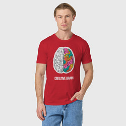 Футболка хлопковая мужская Creative Brain, цвет: красный — фото 2
