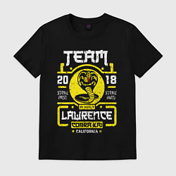 Футболка хлопковая мужская Cobra Kai team Lawrence, цвет: черный