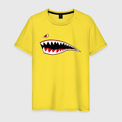 Футболка хлопковая мужская Акулья морда, цвет: желтый