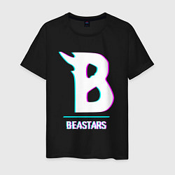 Футболка хлопковая мужская Символ Beastars в стиле glitch, цвет: черный