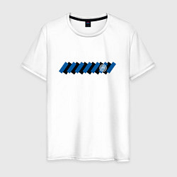 Футболка хлопковая мужская FC Inter - Striped Crewneck 202223, цвет: белый