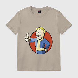 Футболка хлопковая мужская Vault boy like, цвет: миндальный