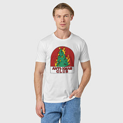 Футболка хлопковая мужская Anti xmas club, цвет: белый — фото 2
