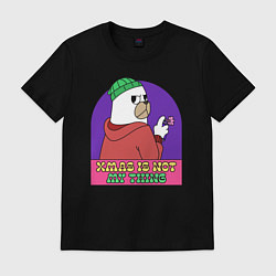 Футболка хлопковая мужская Xmas is not my thing, цвет: черный