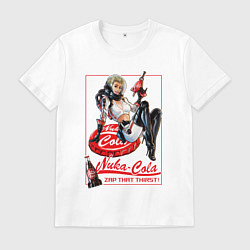 Футболка хлопковая мужская Nuka - cola girl, цвет: белый