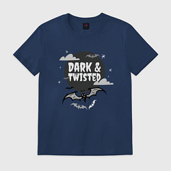 Футболка хлопковая мужская Dark and twisted, цвет: тёмно-синий