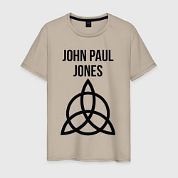 Футболка хлопковая мужская John Paul Jones - Led Zeppelin - legend, цвет: миндальный
