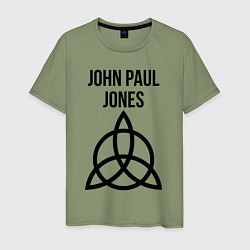 Футболка хлопковая мужская John Paul Jones - Led Zeppelin - legend, цвет: авокадо