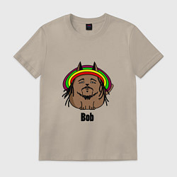 Футболка хлопковая мужская Bob Cat, цвет: миндальный