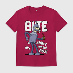 Футболка хлопковая мужская Bender shiny ass, цвет: маджента
