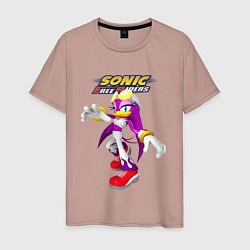 Футболка хлопковая мужская Sonic - ласточка Вейв - Free riders, цвет: пыльно-розовый