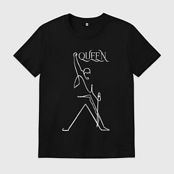 Футболка хлопковая мужская Queen- Фредди и микрофон, цвет: черный