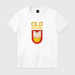 Футболка хлопковая мужская Old School emblem, цвет: белый