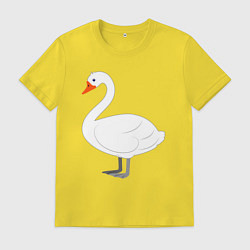 Футболка хлопковая мужская Бeлый лебедь, цвет: желтый