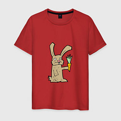 Футболка хлопковая мужская Rabbit & Carrot, цвет: красный