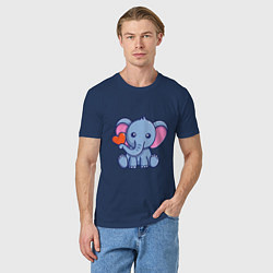 Футболка хлопковая мужская Love Elephant, цвет: тёмно-синий — фото 2