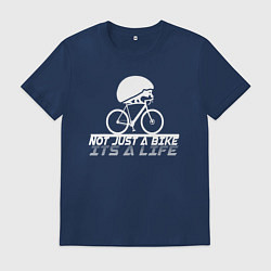 Футболка хлопковая мужская Не просто байк это жизнь - еж, цвет: тёмно-синий