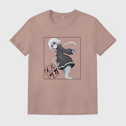 Футболка хлопковая мужская Красотка Дзюнко Конно - Зомбилэнд Сага Месть, цвет: пыльно-розовый