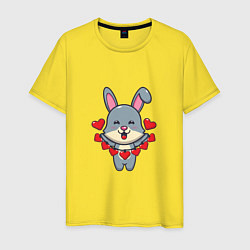 Футболка хлопковая мужская Love Rabbit, цвет: желтый