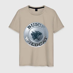 Футболка хлопковая мужская Buick Wildcat - logotype, цвет: миндальный