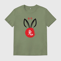 Футболка хлопковая мужская The China Rabbit, цвет: авокадо