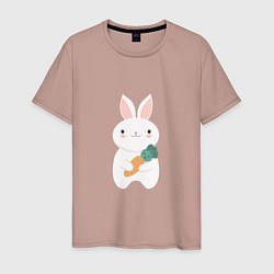 Футболка хлопковая мужская Carrot rabbit, цвет: пыльно-розовый