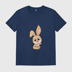 Футболка хлопковая мужская Миленький зайка, цвет: тёмно-синий