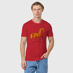 Футболка хлопковая мужская Добрый конь, цвет: красный — фото 2