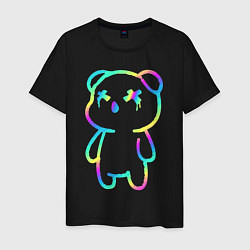 Футболка хлопковая мужская Cool neon bear, цвет: черный