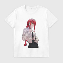 Футболка хлопковая мужская Просто Макима с галстуком, цвет: белый