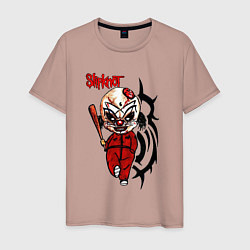 Футболка хлопковая мужская Slipknot fan, цвет: пыльно-розовый