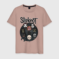 Футболка хлопковая мужская Slipknot art fan, цвет: пыльно-розовый