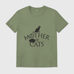Футболка хлопковая мужская Мать котов, цвет: авокадо