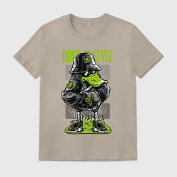 Футболка хлопковая мужская Стильная утка, цвет: миндальный