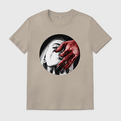 Футболка хлопковая мужская Девушка и ад, цвет: миндальный