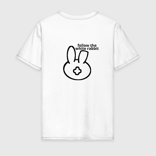 Мужская футболка Следуй за круглым белым кроликом / Белый – фото 2