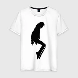 Футболка хлопковая мужская Силуэт Майкла Джексона - Minimalism, цвет: белый