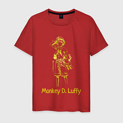 Футболка хлопковая мужская Monkey D Luffy Gold, цвет: красный