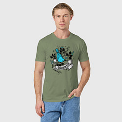 Футболка хлопковая мужская Птица и ягоды - follow me, цвет: авокадо — фото 2