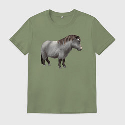 Футболка хлопковая мужская Уэльский пони, цвет: авокадо