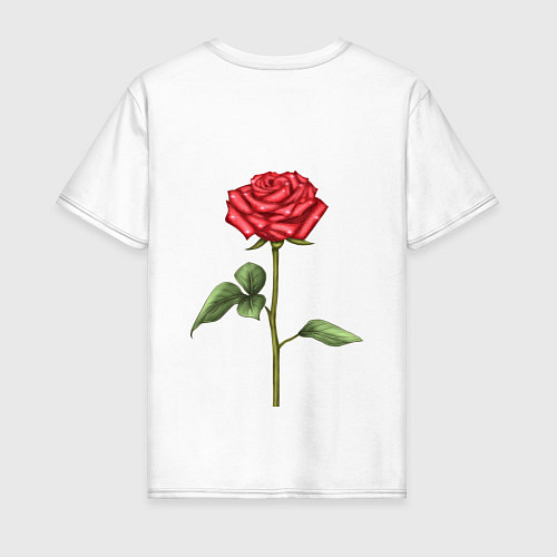 Мужская футболка Роза красная / Белый – фото 2